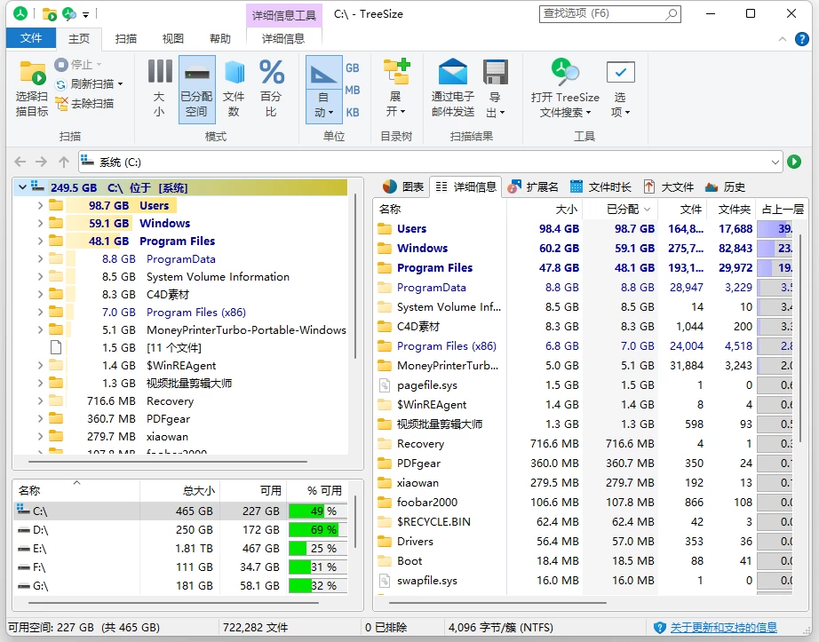TreeSize Professional 磁盘容量分析器 v9.6.1.2156，帮助你分析磁盘文件占用情况_www.jishuyy.com