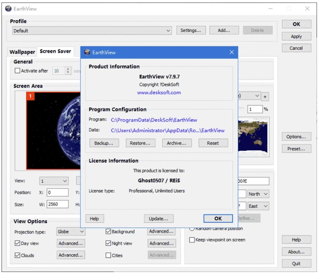EarthView 提供卫星地球照片作为壁纸 v7.13.13 便携版_www.jishuyy.com