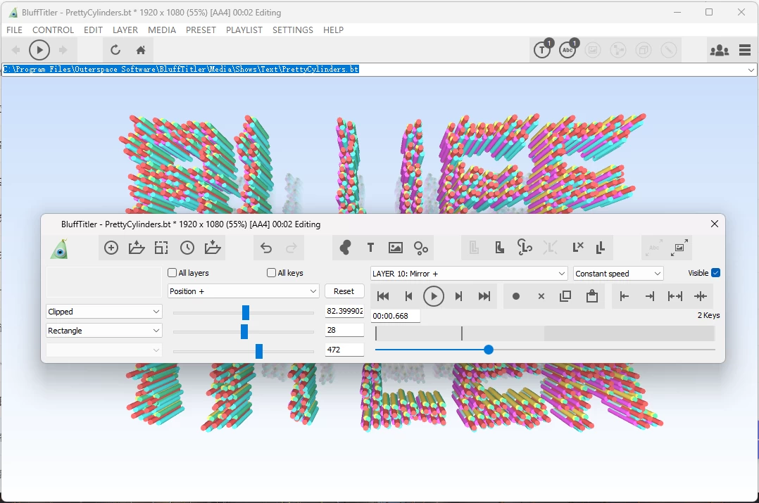 BluffTitler Ultimate 3D文字制作 v16.7.7.3 中文版_www.jishuyy.com