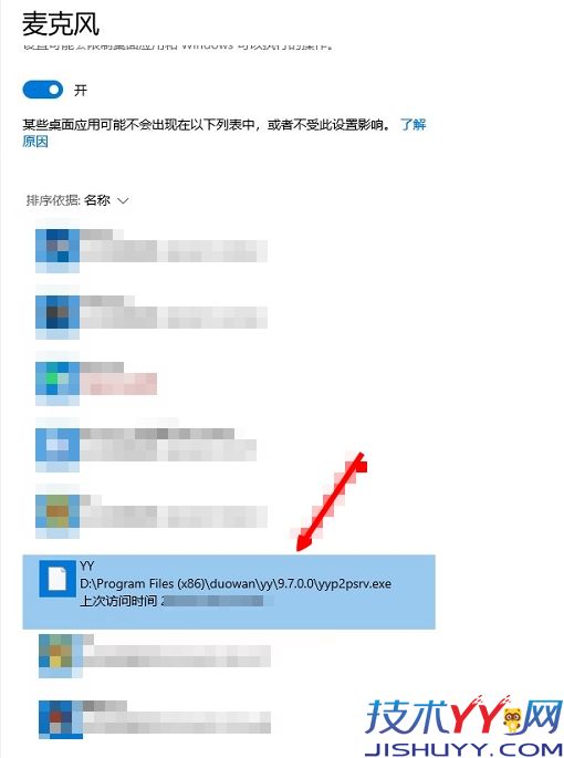 电脑设备中麦克风访问记录显示的 yyp2psrv 是访问了什么内容_www.jishuyy.com