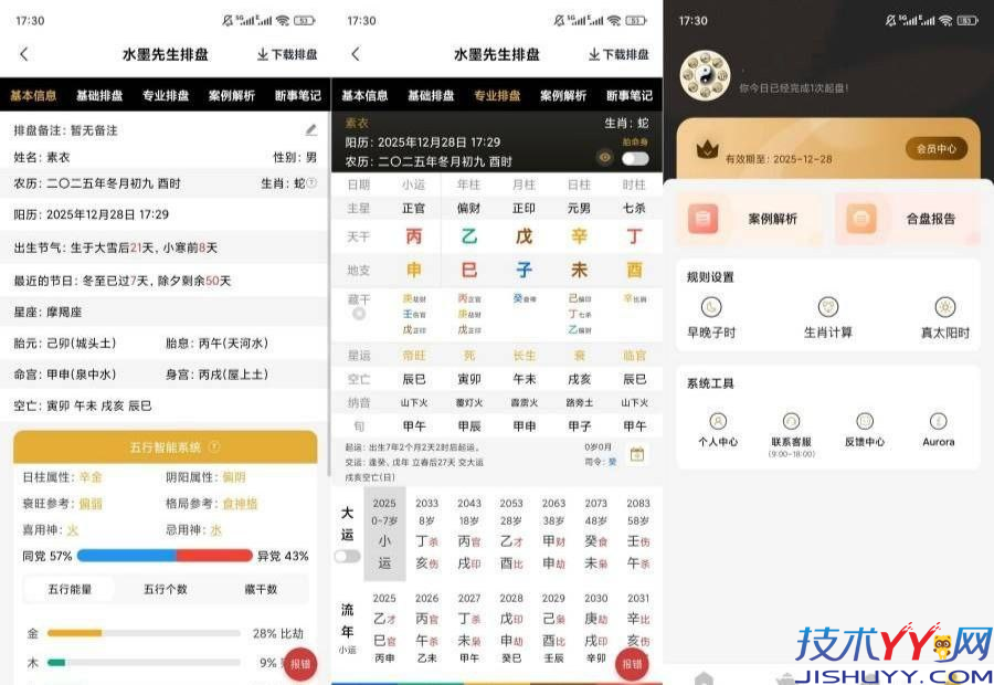 水墨先生八字排盘 v1.2.1 解锁会员_www.jishuyy.com