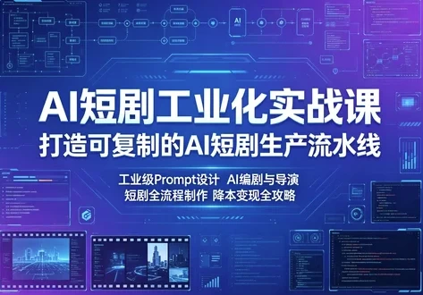 AI短剧工业化实战课 打造可复制的AI短剧生产流水线_www.jishuyy.com