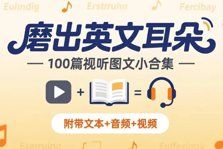 《磨出英文耳朵：100篇视听图文小合集》附带文本+音频+视频_www.jishuyy.com