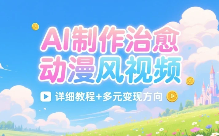 AI制作治愈动漫风视频，详细教程+多元变现方向_www.jishuyy.com