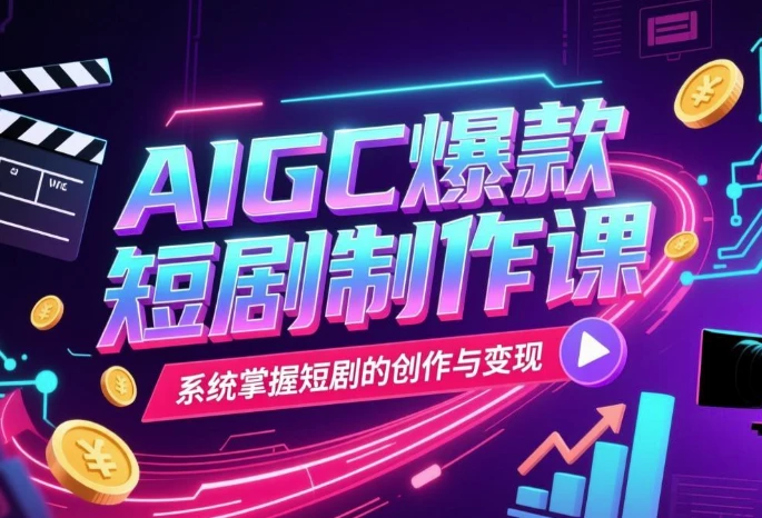 AIGC爆款短剧制作课，系统掌握短剧的创作与变现_www.jishuyy.com
